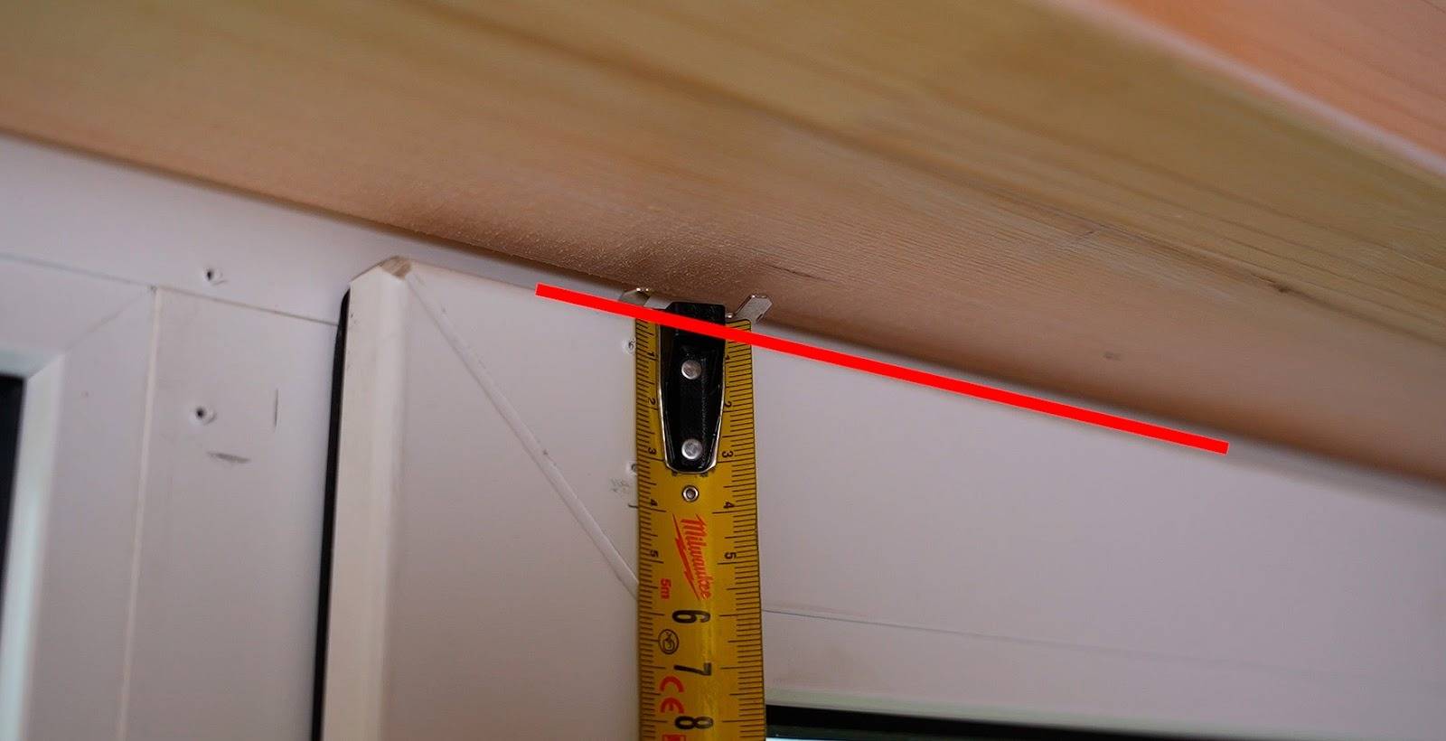 Измерение высоты створки