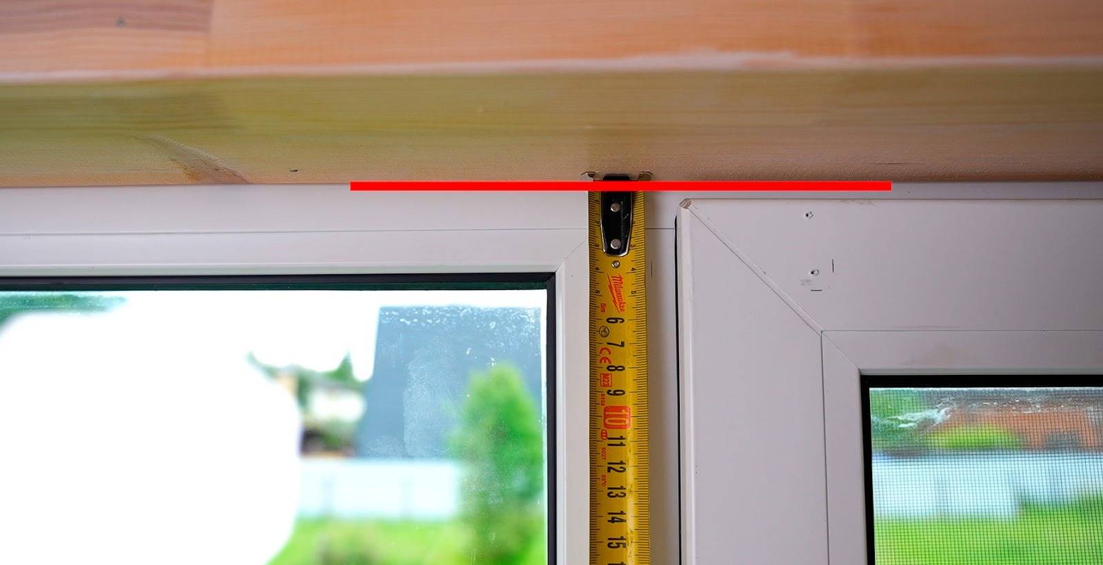 Измерение высоты створки